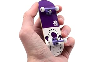 Teak Tuning 32mm Pro Fingerboard Heat Transfer Graphic Complete - Fully Assembled with Pro Level Parts - Pro Shaped Wood Deck (34x97mm), UltraSpin Wheels, Prodigy Trucks - Purple Yeti