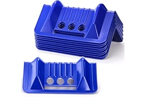 Dicunoy 10 Pack Flatbed Edge Protectors, Thick Cargo Edge Protectors, Plastic V Shaped Tie Down Strap Corner Protectors Used with Webbing, Blue Cargo Load Protector for Pallets, Trailer, Truck