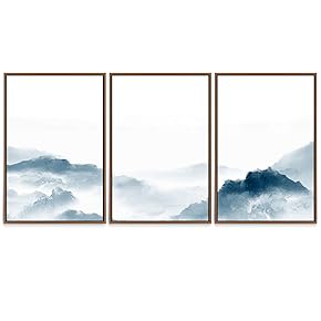 SIGNWIN 3 Piece Framed Canvas Wall Art Mountain...