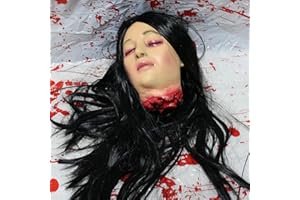 SHOUD Halloween Decoration Props,Halloween Scary Realistic Hanging Severed Bloody Head,Halloween Horror Dummy Head Witch Ghost Dead Head Ornaments for Haunted House Halloween Party Yard Bar