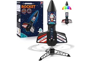 EIEYMCT Rocket Launcher for Kids - Self-Launching 200ft Motorized Air Rocket Toy, Flying Model Rocket Kits with Launch Set, Outdoor Electric Rocket Toys with Parachute, Birthday Toy Gifts for Boys 8-12