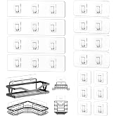 DSJIFGEW 14 Pack Shower Caddy Replacement, Strong Hooks, No Drilling Shower Shelf, Hooks for Caddy, Soap Holder and Kitchen Racks