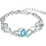 Oviya Silver Alloy Rhodium Plated Crystal Strand Bracelet for Women