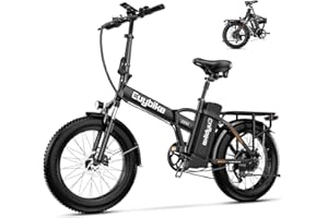 EUYBIKE Foldable Electric Bike for Adults, 30+MPH, 48V 20Ah Removable Lithium Battery up to 80Miles, 20" Fat Tire 1000W Peak Motor Dirt Ebike Adult Electric Bicycle for Commute Beach Mountain E Bike