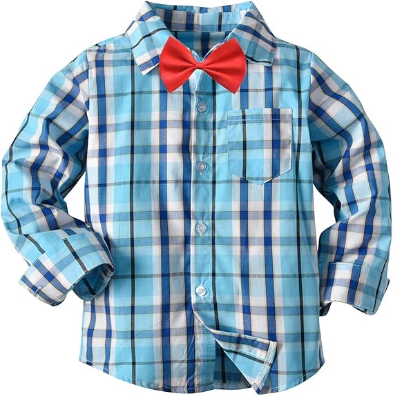 baby boy blue plaid shirt