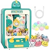 Claw Machine for Kids, Dinosaur Claw Machine Arcade Toy for Girls Boys 3+, Mini Vending Machine for Kids with 10 Mini Plush Toys, Electronic Party Prize Candy Dispenser Toy Game for Birthday Gift