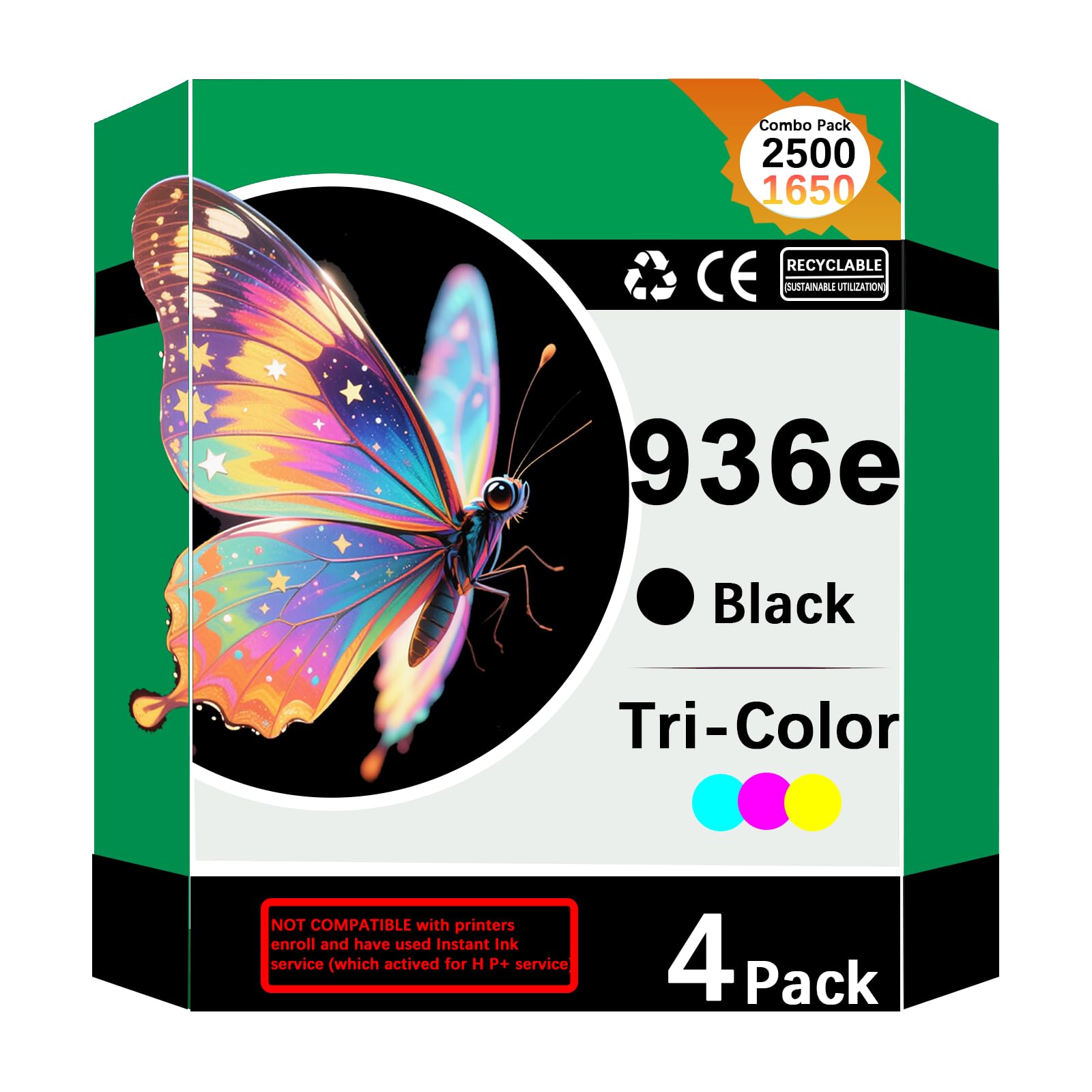 Photo 1 of ZHINGUAN 936e 936xl 936 XL High Yield Ink Cartridges Work for OfficeJet Pro 9125e 9135e 9110b 9128e 9130b 9122e Wide Format 9730e Printers?4 Pack?