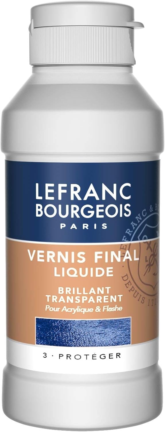 Lefranc & Bourgeois 300666 Glossy Varnish Gloss for Acrylic Paints Clear, Gilbungsbeständigen Protection End of Pictures, 250 ml Bottle