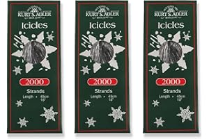 KURT S. ADLER Kurt Adler Silver Tree Tinsel Icicles 6000 Strands 3 Boxes New