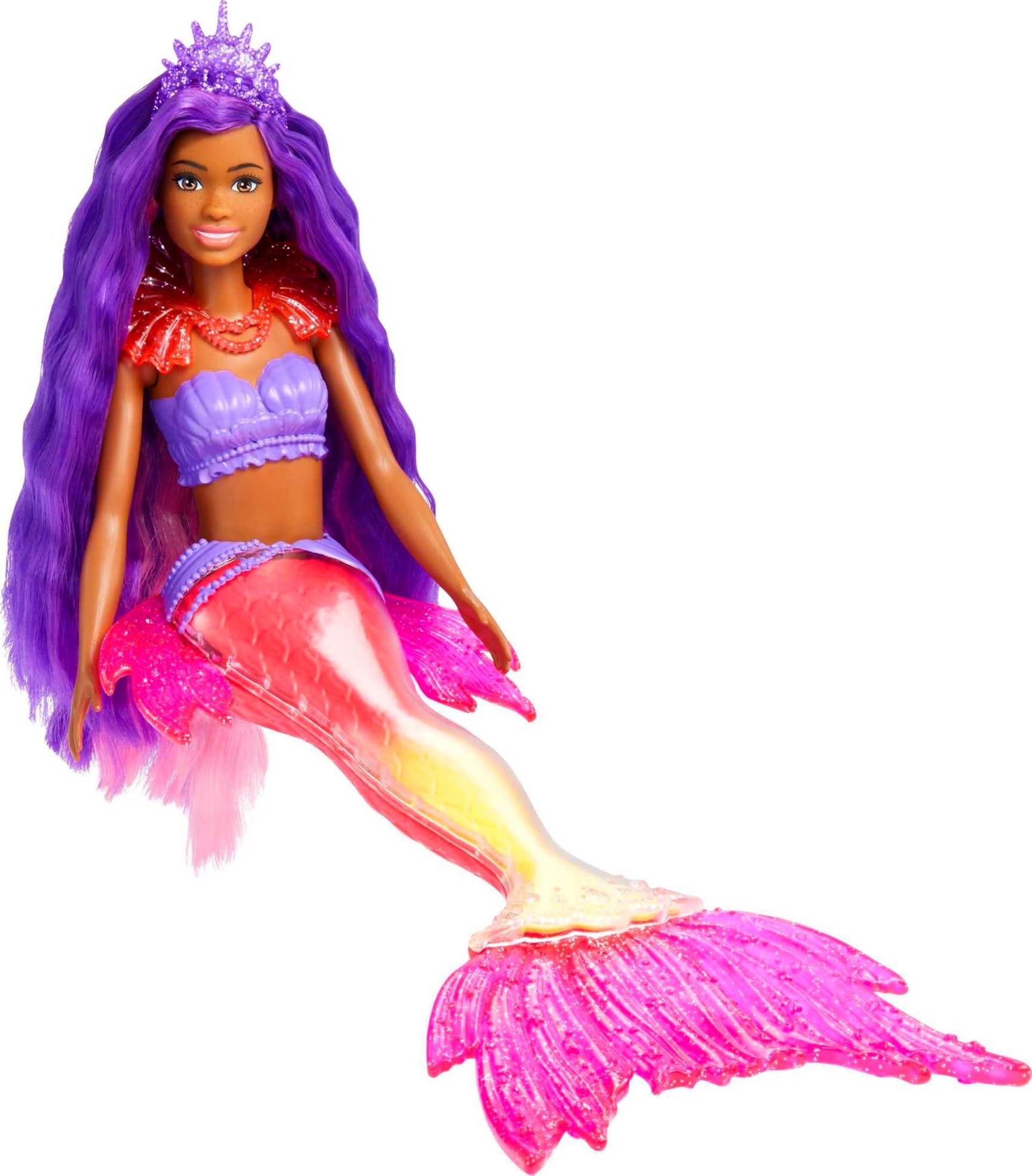Mermaid Barbie 'Brooklyn' Doll with Phoenix Pet and Accessories, Mermaid Toys with Interchangeable Fins - HHG53