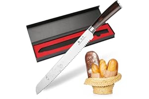 imarku Bread Knife, German High Carbon Stainless Steel Professional Grade Breads Slicing Knife, 10-Inch Serrated Edge Cake Kn