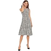 London Times Womens Women's Sleeveless Round Neck Fit & Flare Knee Length Dress - Wedding Guest Dresses