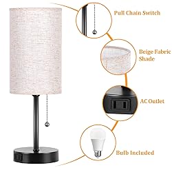 Dott Arts Table Lamp for Bedroom, 3-Color Bedside