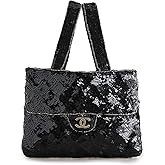 CHANEL Women's Pre-Loved Black Sequin Handbag