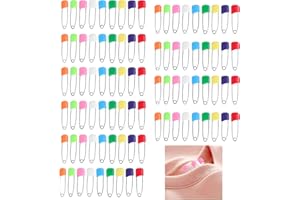 DOKERS 50 Safety Pins Cloth Diaper Safety Pins, 5.5 Cm, with Safety Lock (Random Colors)