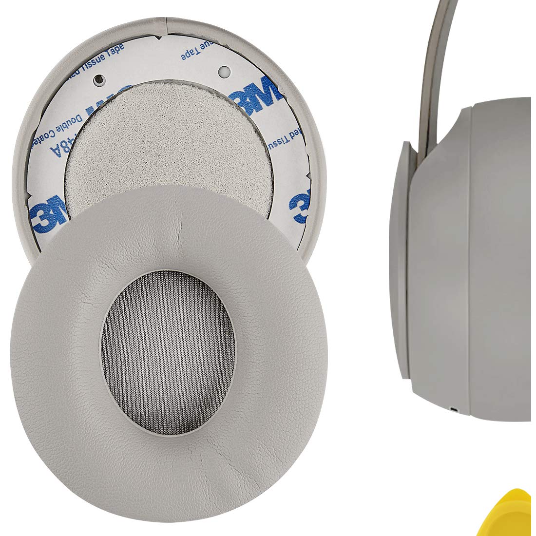 Geekria Replacement Ear Pads for Beats Solo Pro (A1881) Headphones Ear Cushions, Repair Parts (Grey)