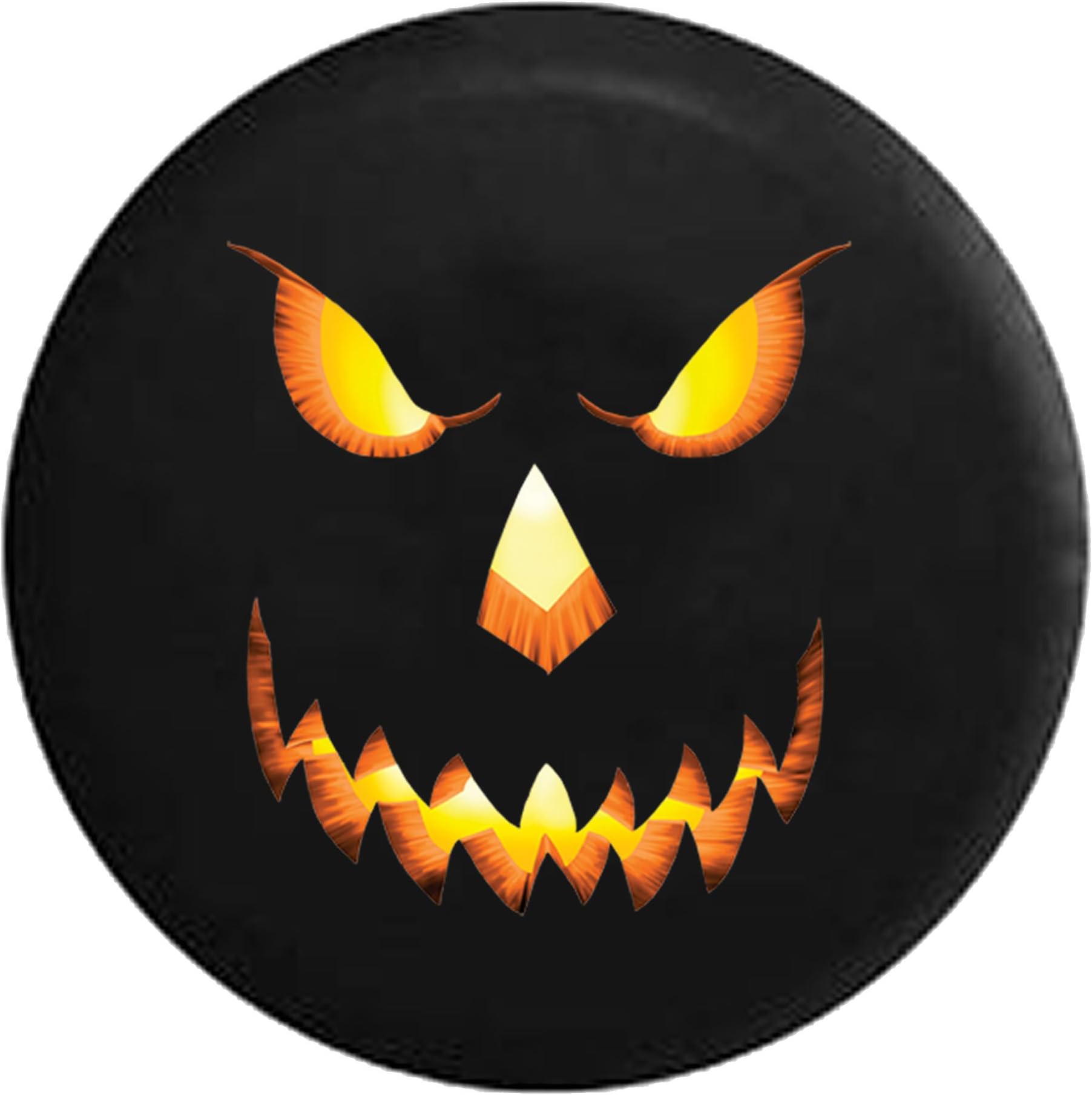 American Unlimited Jack o Lantern - Evil Glowing Pumpkin Halloween Spare Tire Cover Fits All SUV Camper RV Tire Covers Black Size 33 inch