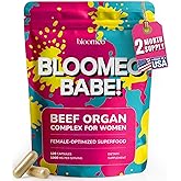 Beef Organ Supplement for Women – Grass Fed Liver, Uterus, Ovary, Heart, Kidney – 30+ Nutrients to Support Hormone Balance, Cycle Health, Energy, Immunity, Skin & Hair – Made in USA & 3rd Party Tested