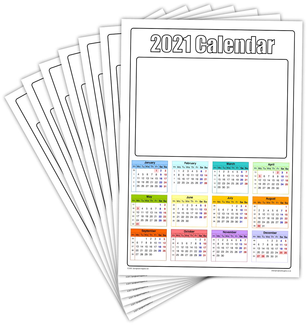 Springboard 10487 Colour And Create Your Own Calendar A3 (Pack of 50)
