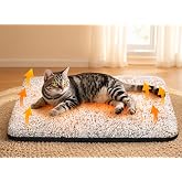 Self Warming Cat Bed, 2.0 Upgraded Thermal Mat for Indoor Cats, 15 x 19 In | Non-Electric Self Heating Cat Pad, Removable Washable Cover, Heat-Reflective Foil, Non-Slip Base for Kittens and Senior Cats