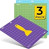 HTVRONT Cutting Mats 12x12, 3 Pcs, Compatible with Cricut Maker/Explore | Standard Light Strong 3 Grip Variety Sticky Mats &amp; Accessories, Compatible with Maker 4/3/Maker, Explore 5/4/3, Air 2/One