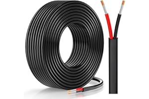 CONEPY 14 Gauge Wire, 14 AWG Wire 2 Conductor Electrical Wire, Flexible/12V Low Voltage/Oxygen-Free Tinned Copper Stranded PVC Cord, 14/2 Wire for Automotive Marine LED Strips Lighting (30FT-9.1M)