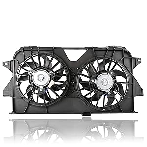 MOSTPLUS Black Dual Radiator Cooling Fan Assembly 4677695AB CH3115145 for 2005-2007 Chrysler Town & Country/Dodge Grand Caravan