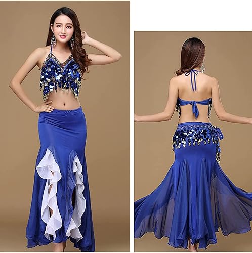 princess polly baby blue dress Belly Dance Kids Skirt, Top & Hip Scarf Costume Set | BINTIBALAD main image 1