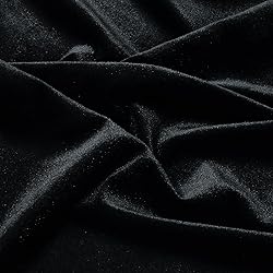 P Pothuiny Black Velvet Fabric by The Yard, 2 Yards
