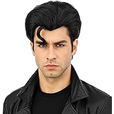 PUREHAIR Men's Short Black Cosplay Wig for Halloween Costume Party Super Funny Man Synthetic Hair Wig for Adult Men (Adults)