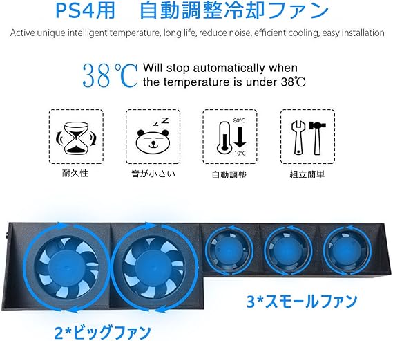 Amazon Iseebiz Ps4 初期ps4の本体専用 冷却ファン ラジエータ クーリング 縦置きスタンド Usb付き 温度制御 電動ファン Pcケース ミニ Usb給電 放熱 サイレント ブラック アクセサリーキット