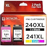 240XL 241XL Remanufactured Ink Cartridge Replacement for Canon 240 241 XL PG240 CL241 Combo Pack for MG3620 MG3600 TS5120 TS5