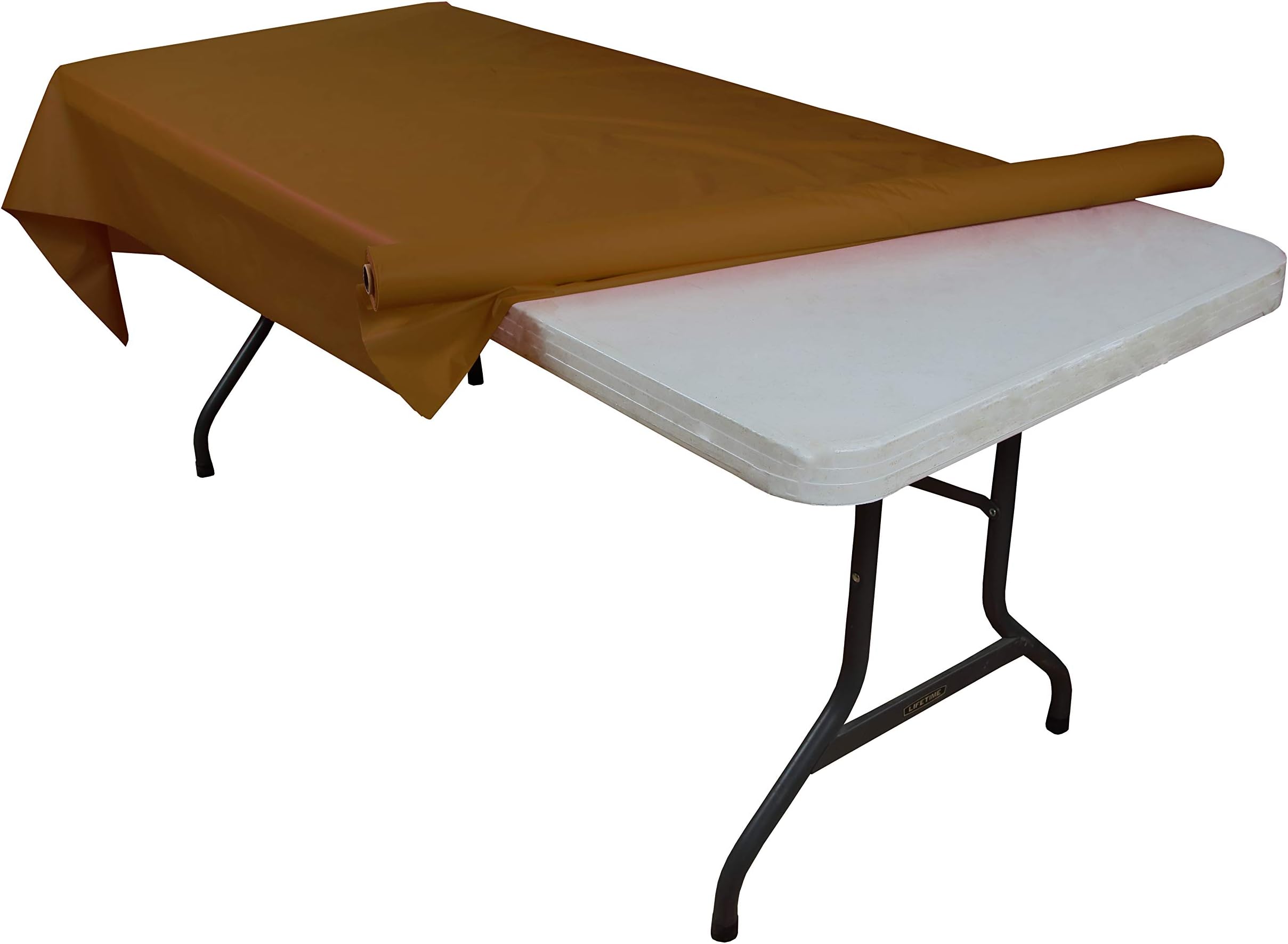 Exquisite Premium Quality Plastic Table Cover Banquet Rolls 40" X 300' (Brown)