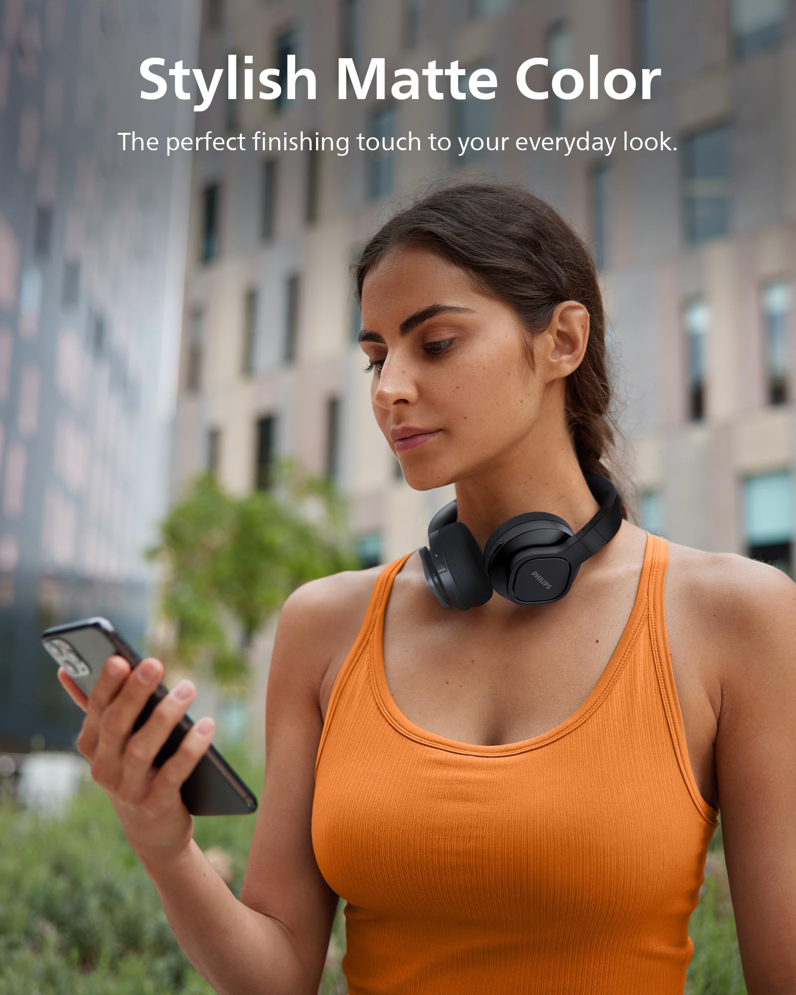 PHILIPS A4216 Wireless Headphones, Over-Ear Bluetooth Headphones with Powerful Bass, Sound, 40 mm Drivers, 35 Hours Battery, Fast Charging,230g Lightweight, Washable/Cooling Ear-Cup, IP55, Black
