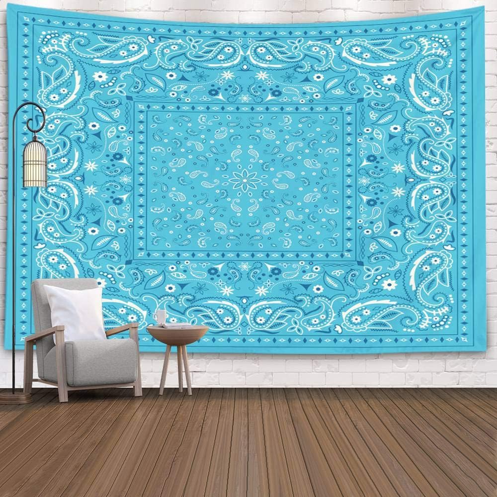 Pamime Wall Tapestry Bohemian, Home Decor Tapestry Blue Bana Dorm Room Bedroom Living Room 60X50 Inches（150X130Cm） Bedspread Inhouse