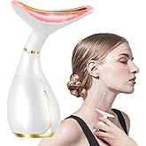 Ms.W 3-in-1 Beauty Massager for Face and Neck, Facial Massager with Heat, Vibration and Led, Electric Face Massager for Skin Improve, Smooth, Firm