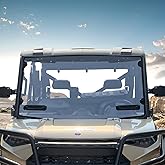 CPOWACE Clear Front Windshield Heavy Duty Scratch Resistant Full Windshield Compatible with Polaris Ranger XP 1000 / 900 / Crew 2017-2025 Accessories Polycarbonate Vented UTV Window