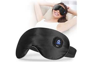 Ezona Silk Cordless Heated Eye Mask, Warm Eye Compress Mask for Dry Eyes, Washable Eye Heating Pad for Travel, Dry Eyes, Blepharitis, Sinus Migraine (Black)