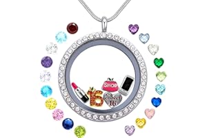 Beffy Happy Birthday Gift & Sweet Sixteen, Floating Living Memory Charms Lockets Necklace