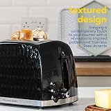 Russell Hobbs Honeycomb 2 Slice Toaster Black 850W Extra Wide Slots 6 Browning view 6
