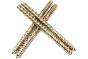 Pro Bamboo Kitchen 6pcs Self-Tapping Screw Hanger Bolts 3/8"-16 x 5 Hanger Bolts Double Headed Bolts for Furniture Wood Joint