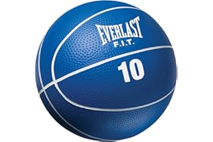 Everlast FIT - Medicine Ball with Textured Surface Provides a Superior Grip, for Upper, Lower, and Full Body Workouts (Blue 1