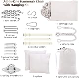Ohuhu XL Swing Chair with Hardware Kit Beige 150kg Capacity view 5
