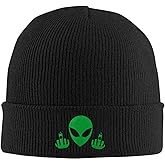 famliihw Fish Embroidery Beanie Hat Winter Warm Knit Cuffed Skull Cap for Women Men