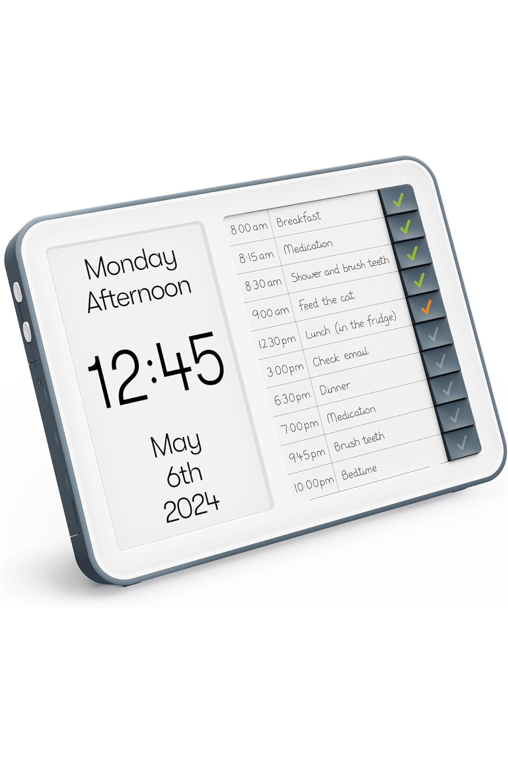 Relish Day Hub - Dementia Clock with Daily Task Manager, HD Large Screen Digital Calendar Clock for Seniors and People with Memory Loss, with Large Number, Day, Date and Time