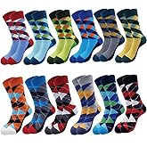 Men's Fun Set Dress Socks-Colorful Funny Novelty Cotton Funky Crew Socks Pack,Art Socks