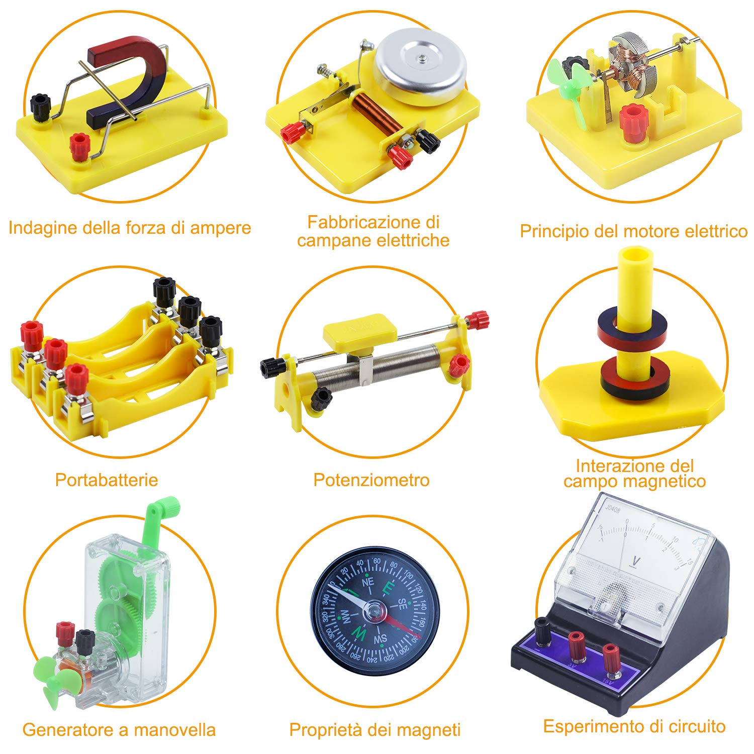 SHAOJUNJIE Circuito Elettrico Kit Lampadina Interruttore Linea Conduttiva Circuito Base Apprendimento Starter Kit Scuola Bambino Scienze Educative FAI DA TE
