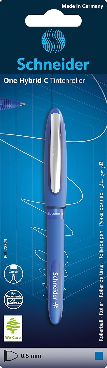 Schneider Schreibgeräte One Hybrid C 05 Conical Tip Rollerball Pen 0.5 mm Blue (Single Blister Card