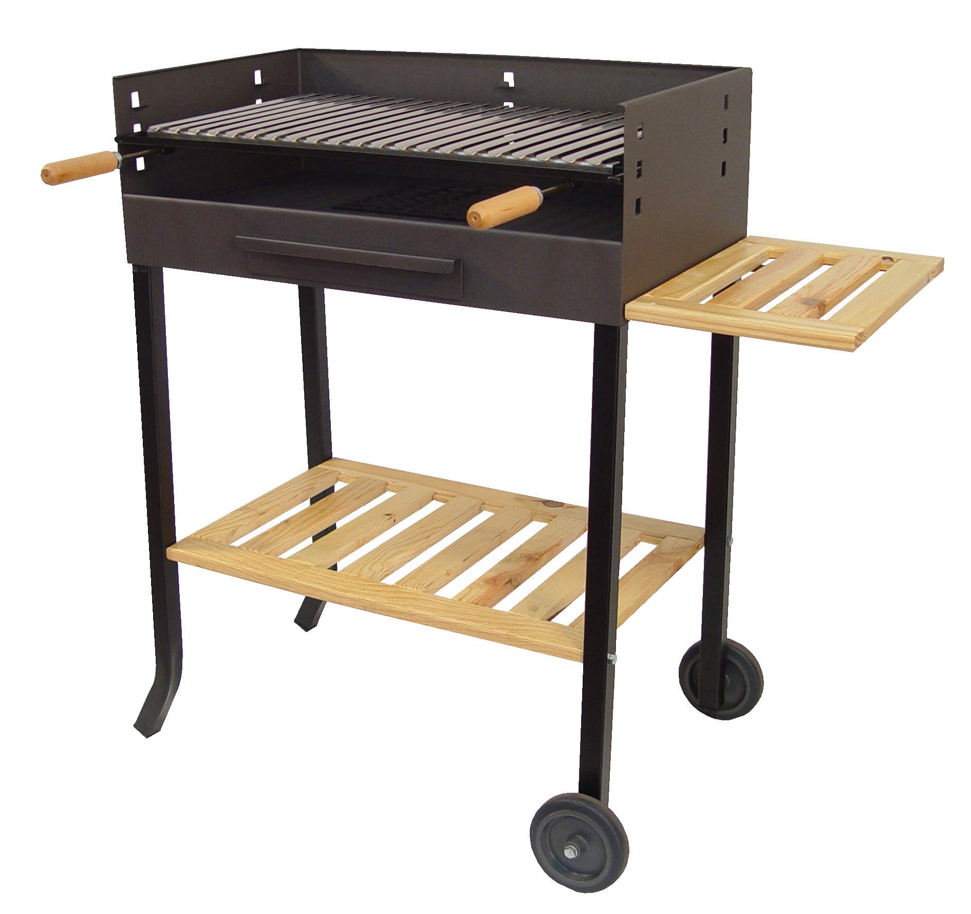 IMEX EL ZORRO 71450 – Barbecue with Wheels and Stainless Steel Grill, 88 x 68 x 40 cm, Black