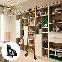 Kcgani 2 Pcs Heavy Duty Sliding Library Ladder